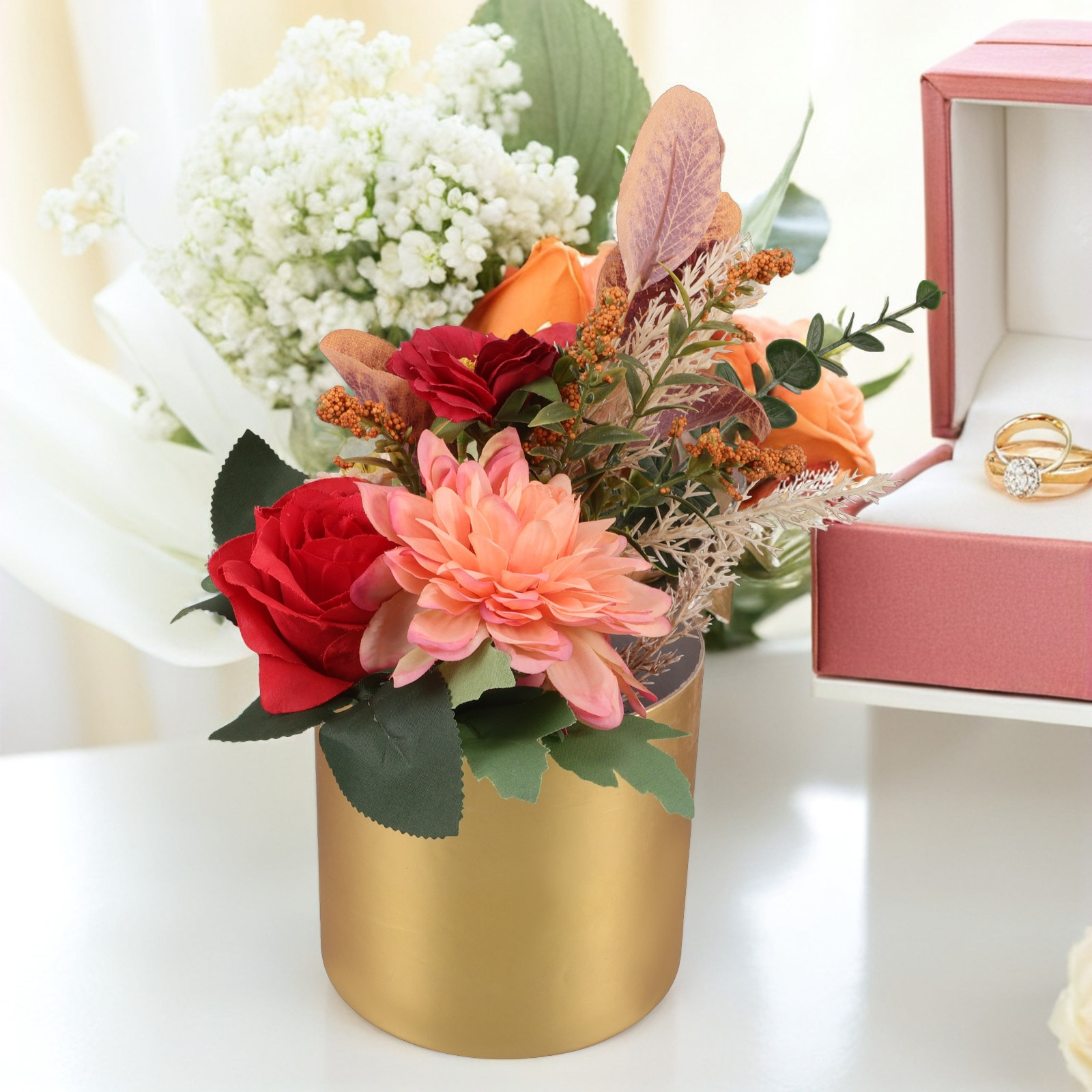 Bouquet Holder Foam - Okrągłe pudełko na kwiaty, elegancki uchwyt