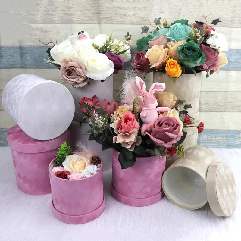 3 szt./zestaw Okrągłe aksamitn – Florist Supply Buckets recenzja i cena